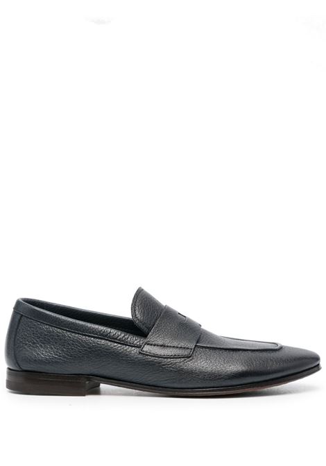 Blue grained leather loafers Henderson baracco - men